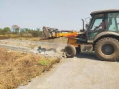जरवाय में 1 एकड़ की अवैध प्लाटिंग पर चला बुलडोजर