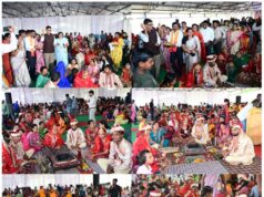 वित्त मंत्री ओ.पी. चौधरी ने नवविवाहित जोड़ों को दिया आशीर्वाद,मुख्यमंत्री कन्या विवाह योजना के तहत रायगढ़ जिले में 150 जोड़ों का सामूहिक विवाह संपन्न