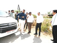 निर्माणाधीन राष्ट्रीय राजमार्ग 130ए का पीडब्लूडी सचिव मुकेश कुमार बंसल ने किया निरीक्षण