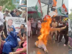 रायपुर में निर्वाचन कार्यालय घेरने निकली कांग्रेस, पुलिस से झूमाझटकी; तीन बैरिकेड पार