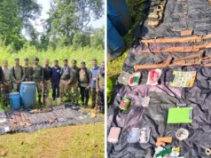 महाराष्ट्र-छत्तीसगढ़ सीमा पर बड़ी बरामदगी, .303 रायफल, पिस्टल और BGL लॉन्चर समेत 6 हथियार मिले