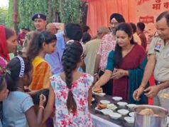 लोरमी में महाष्टमी पर उमड़ी भक्तों की भीड़, पुलिस ने थाना परिसर में कराया भव्य भंडारा