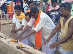 जगदलपुर में बस्तर दशहरा की खास रस्म, मगरमुही पूजा के साथ 8 पहियों वाले विजय रथ के निर्माण का अहम चरण पूरा